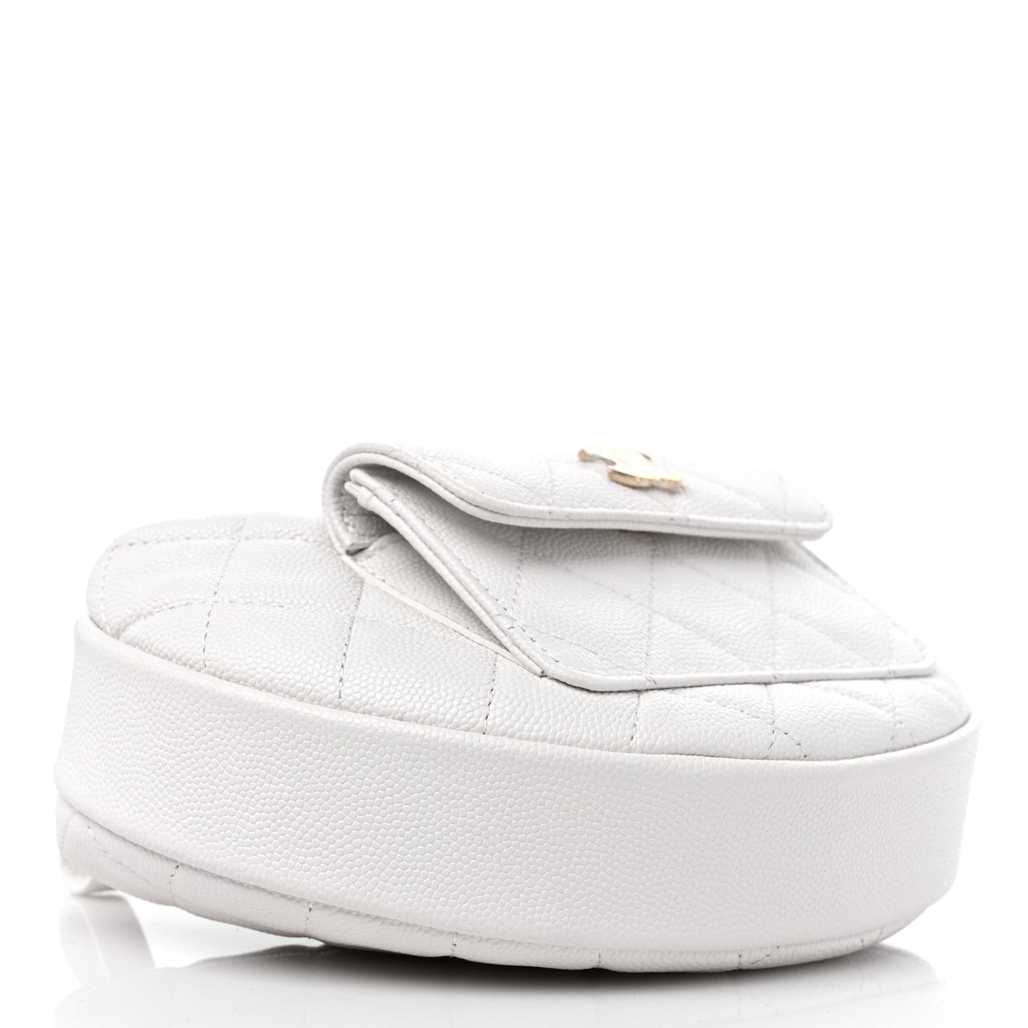 Caviar Quilted Polly Pocket Pouch Hobo White