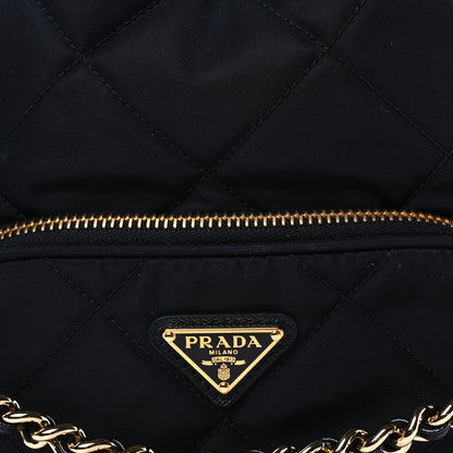 Prada Re-Nylon Saffiano Stitched Re-Edition 1995 Chaine Drawstring Bucket Bag Black 7 of 9