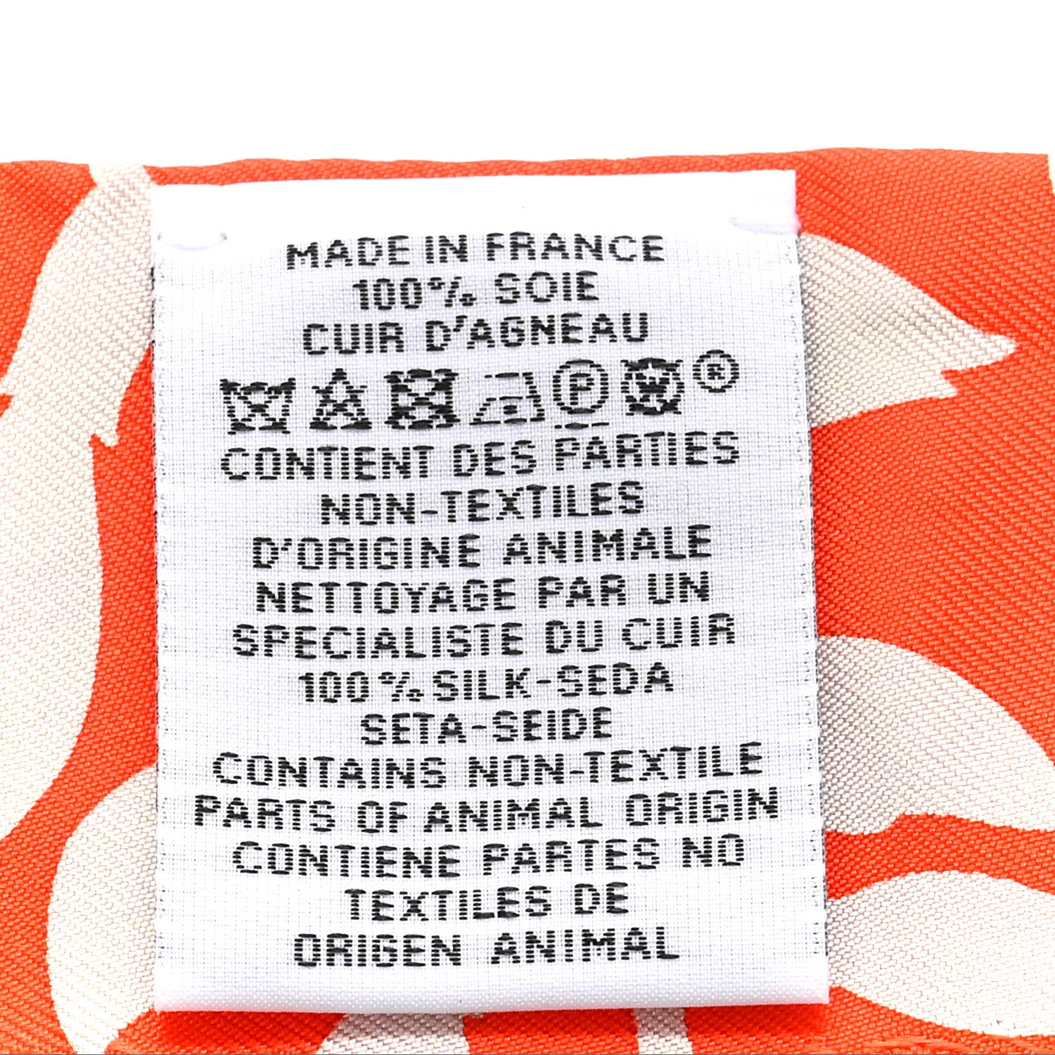 Hermes Silk Calfskin Bouquet Final Fringed Twilly Orange Gris Perle Vermillion 4 of 4