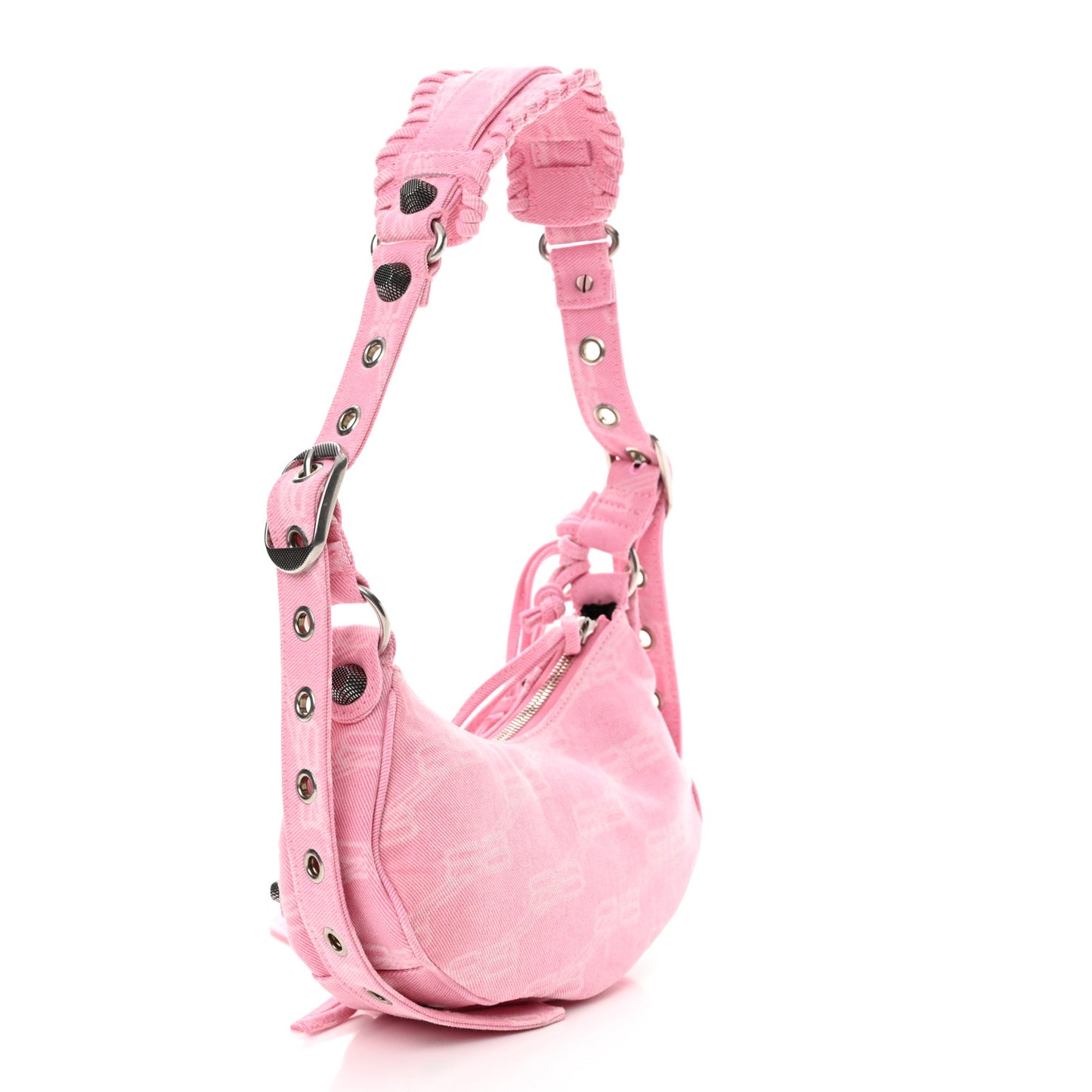 Denim BB Monogram Le Cagole Shoulder Bag XS Pink