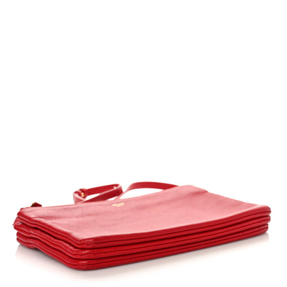 Celine Lambskin Small Trio Crossbody Bag Red 4 of 11