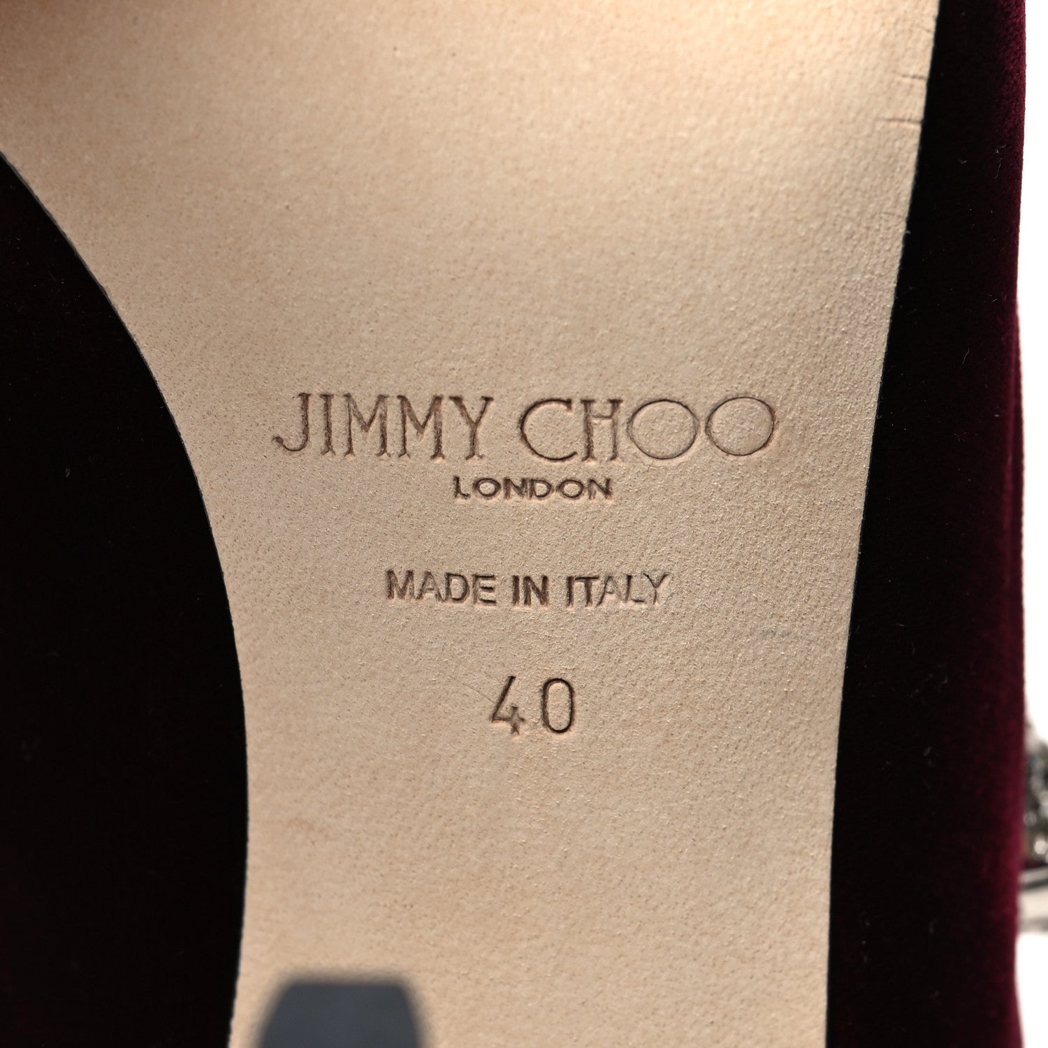 Jimmy Choo Velvet Crystal Bing 100 Pumps 40 Burgundy 6 of 7