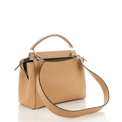 Fendi Vitello Baltico Dolce Shiny Nappa Lace Up DotCom Satchel Cuoio Ceruleo 3 of 10