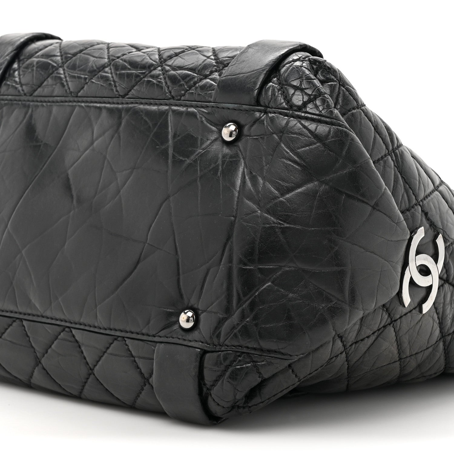 Chanel Aged Calfskin Vintage Ligne Lady Braid Tote Black 9 of 14