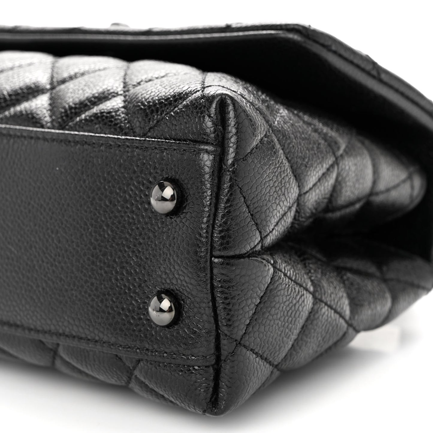 Caviar Quilted Mini Coco Handle Flap So Black