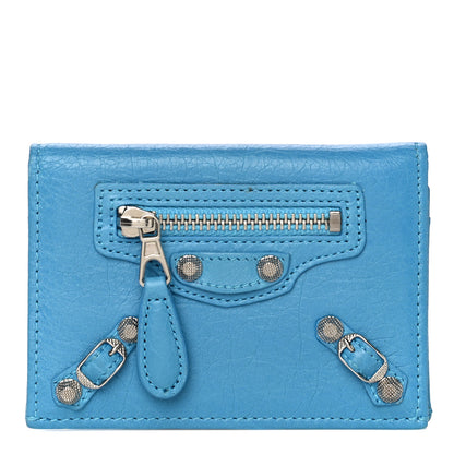 Balenciaga Agneau Giant 12 Silver Hardware Card Case Bleu Azur 1 of 10
