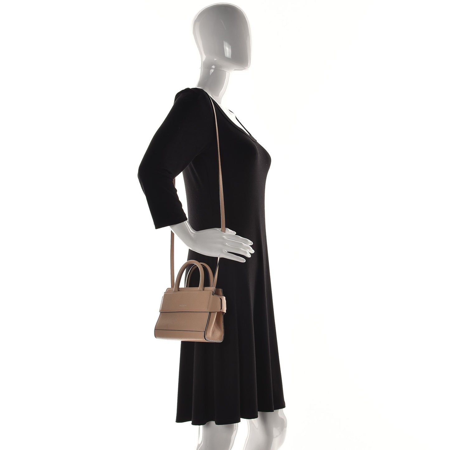 Grained Calfskin Nano Horizon Satchel Nude Pink
