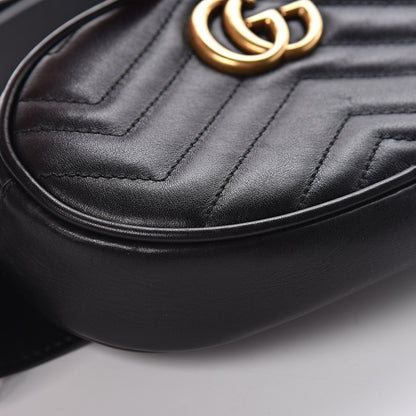 Gucci Calfskin Matelasse GG Marmont Belt Bag 85 34 Black 9 of 12