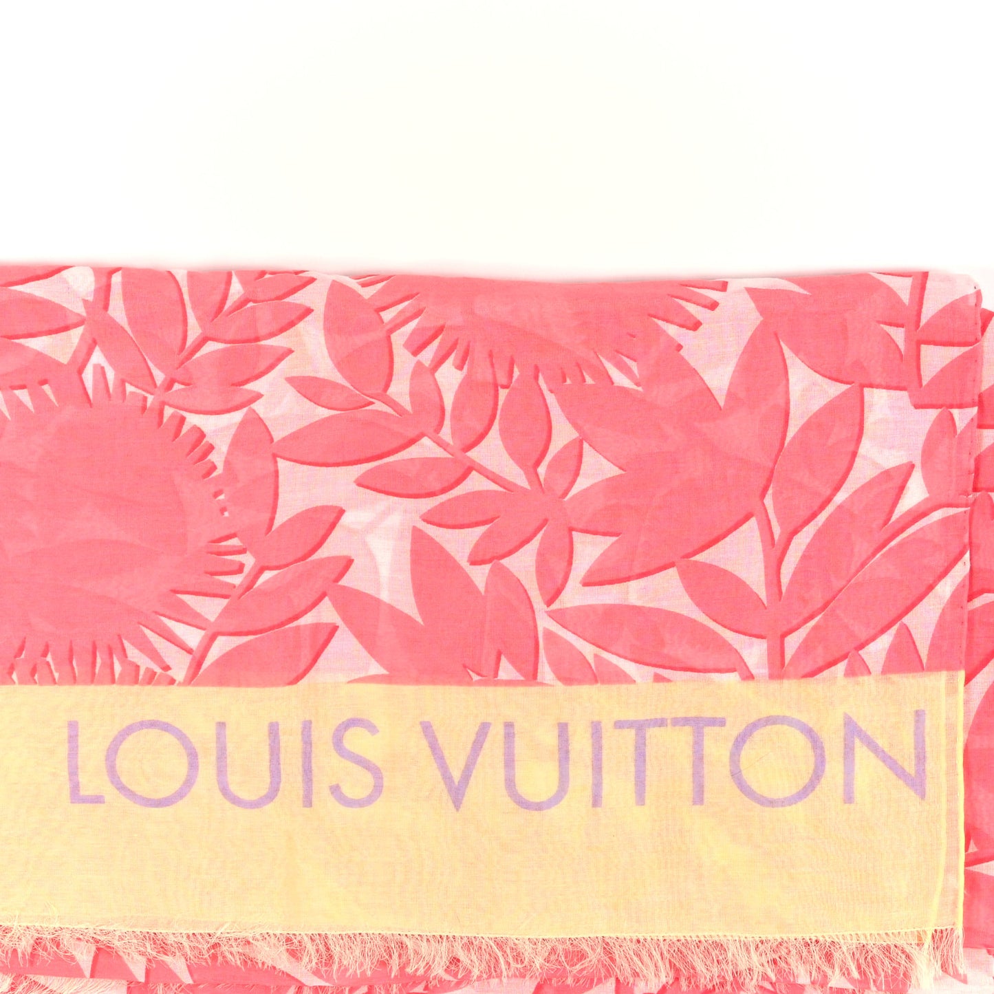 Cotton Silk Floral Square Scarf Pink