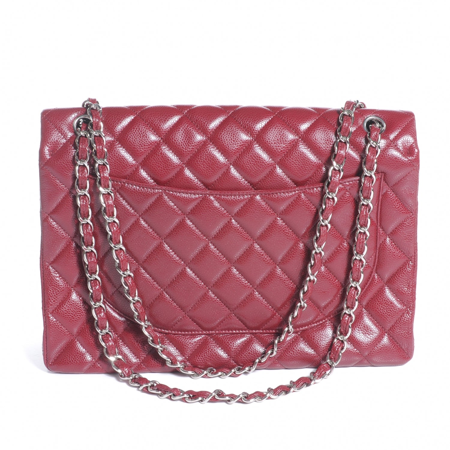 Chanel Caviar Maxi Single Flap Red 4 of 10