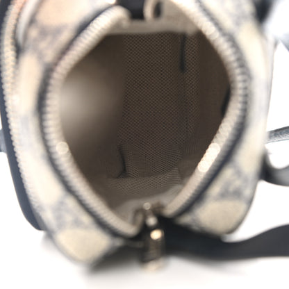 Gucci GG Supreme Monogram Textured Dollar Calfskin Web Mini Ophidia Double Zip Messenger Bag Beige Blue 5 of 8