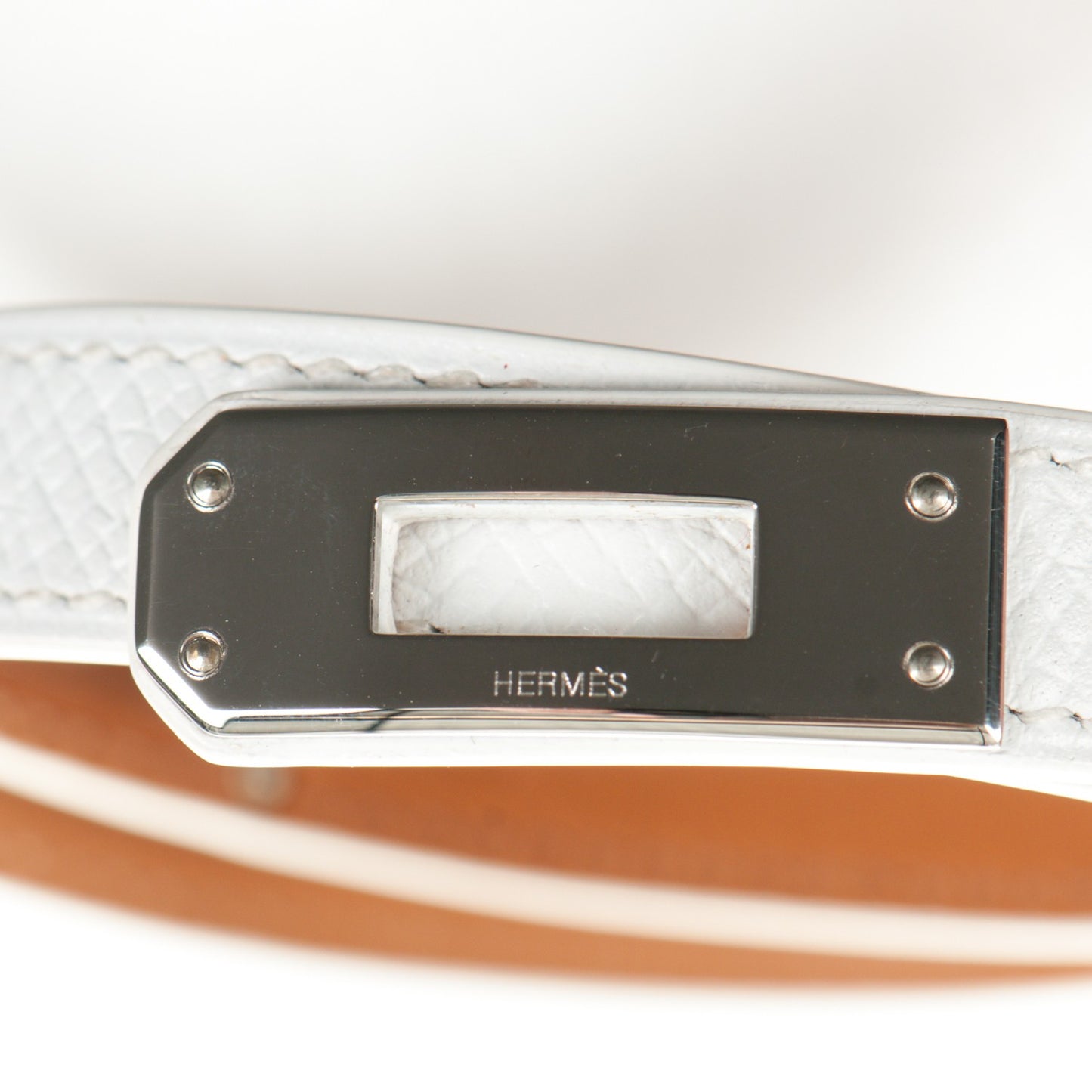 Epsom Kelly Double Tour Bracelet S White