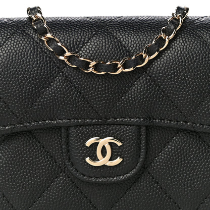 Chanel Caviar Quilted Flap Card Holder On Chain Black 11 of 11