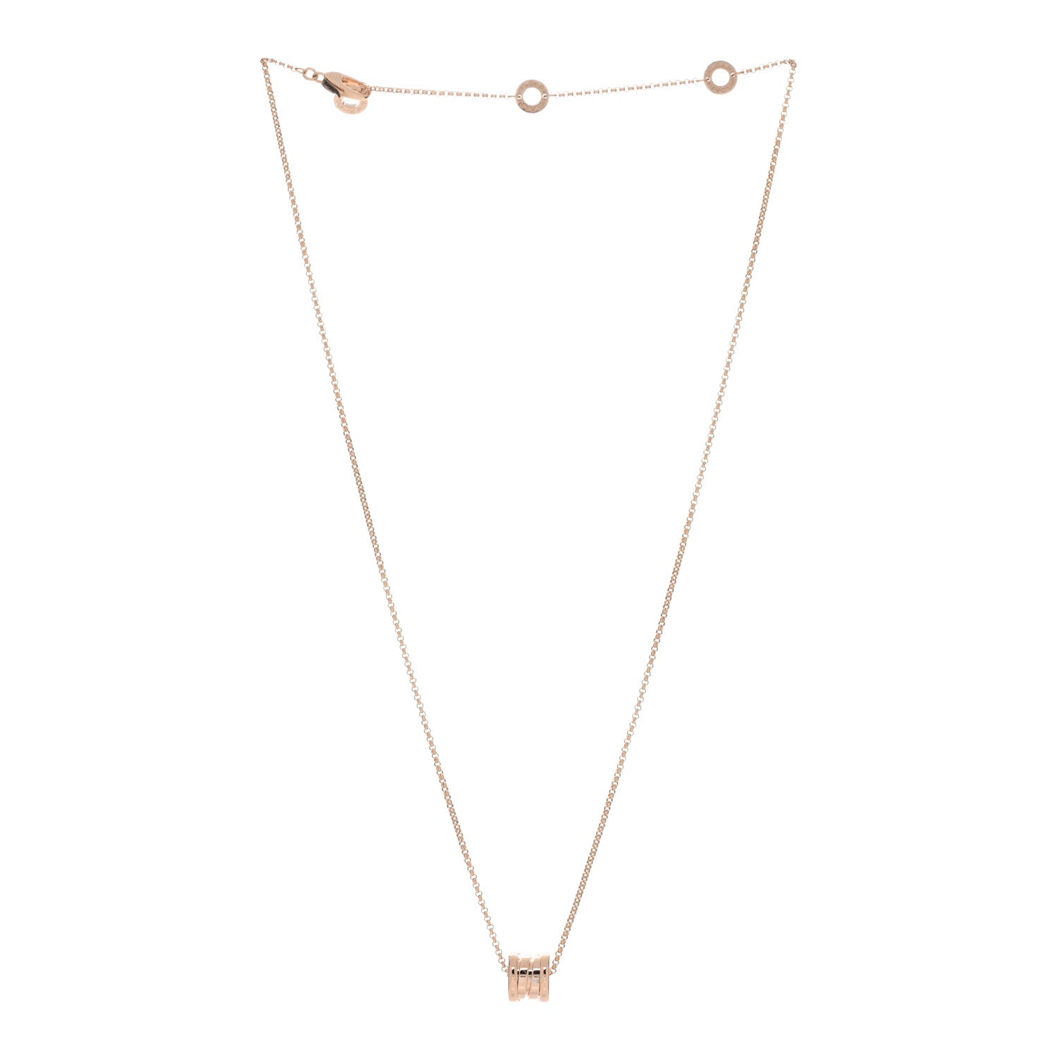 Bulgari 18K Rose Gold Mini B.Zero1 Pendant Necklace 2 of 4