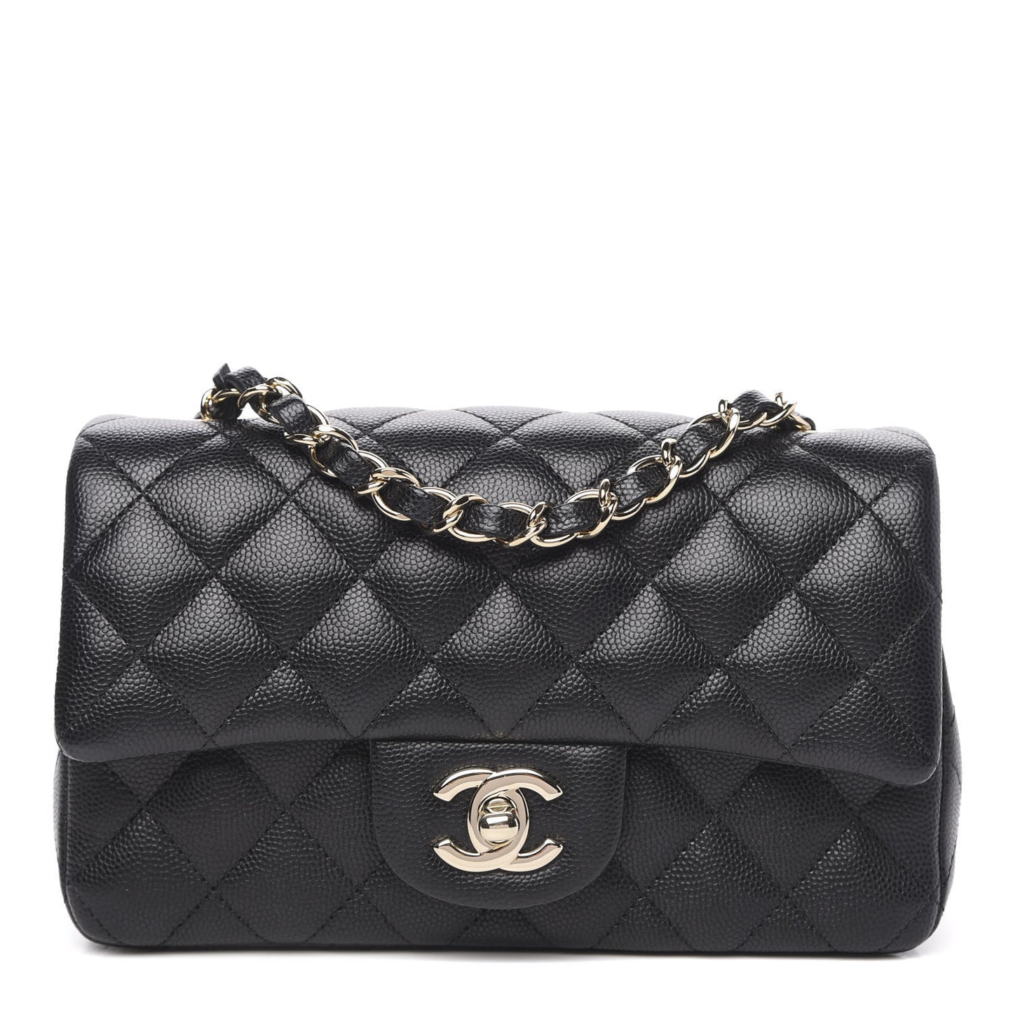Caviar Quilted Mini Rectangular Flap Black