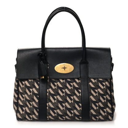 Mulberry Monogram Smooth Calfskin Canvas Print Bayswater Black 1 of 11