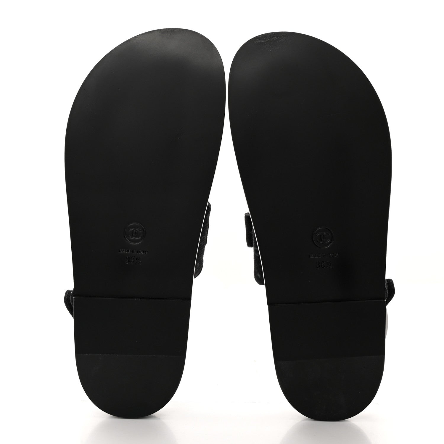 Chanel Denim Printed Dad Sandals 38.5 Black 5 of 15