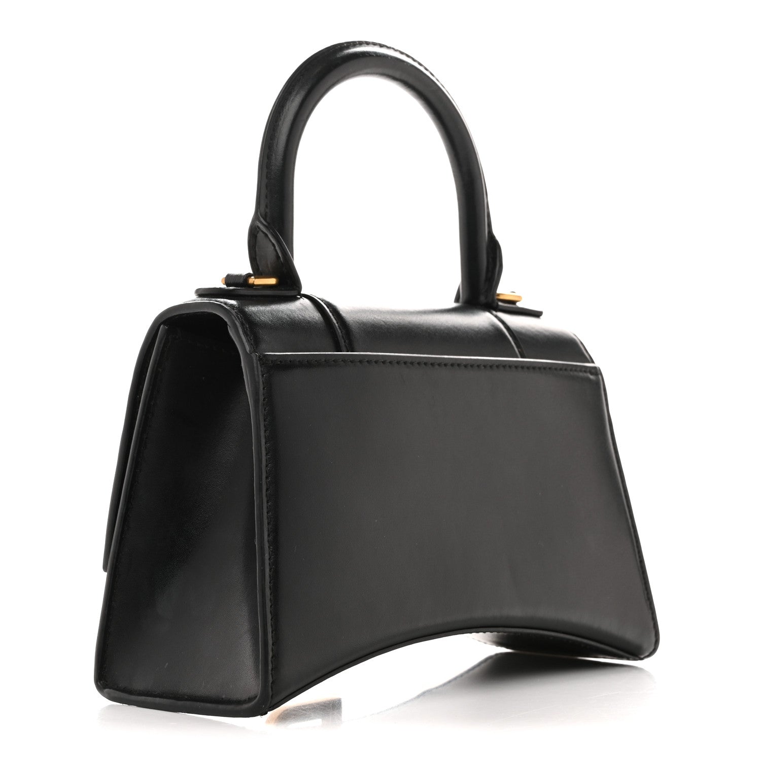 Balenciaga Shiny Box Calfskin Hourglass Top Handle Bag XS Black 3 of 17
