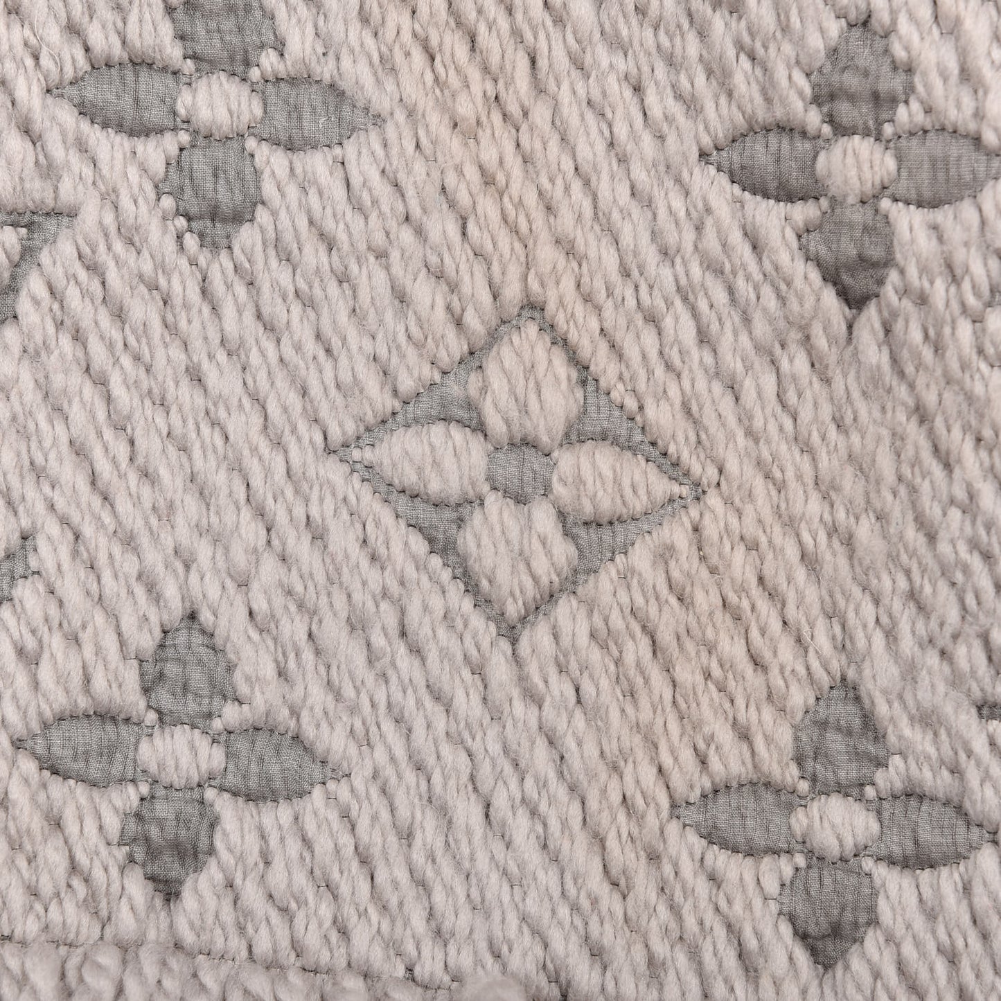 Wool Silk Logomania Scarf Pearl Grey