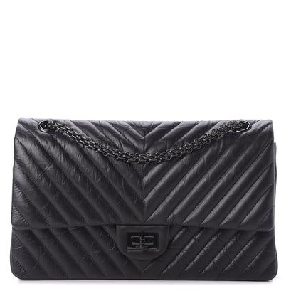 Chanel Aged Calfskin Chevron Quilted 2.55 Reissue 226 So Black 1 of 10