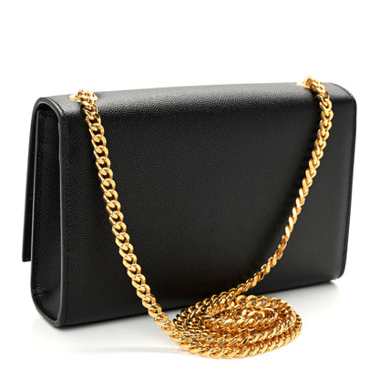 Saint Laurent Grain De Poudre Small Monogram Kate Satchel Black 3 of 9