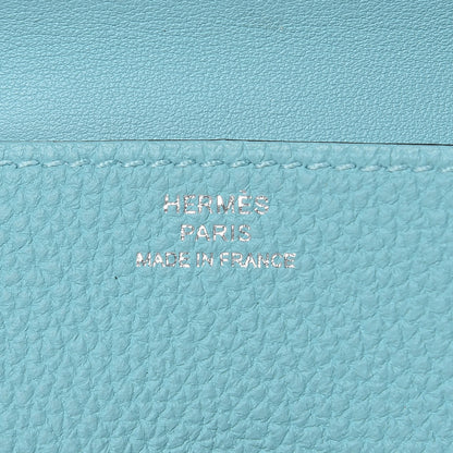 Hermes Togo Dogon Card Case Key Holder Bleu Atoll 5 of 8