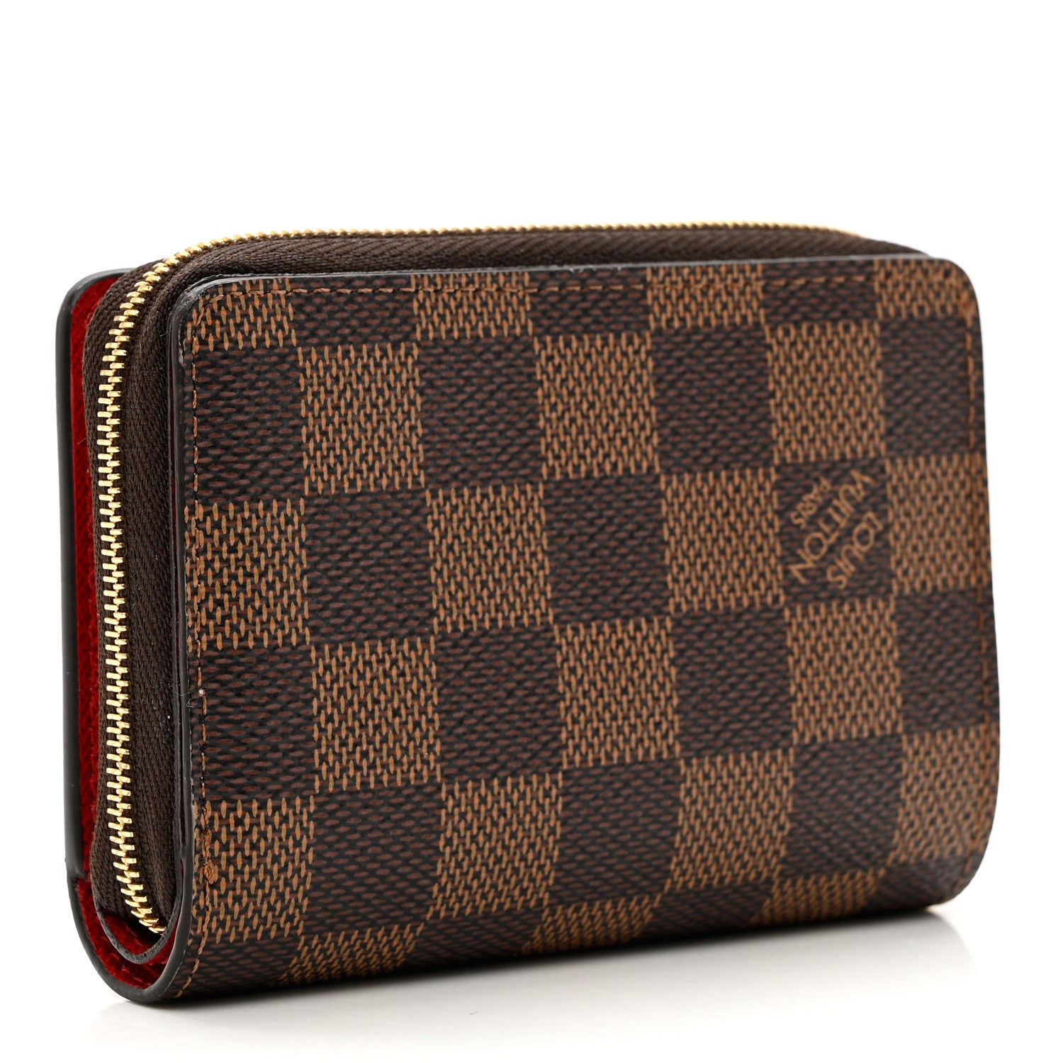Louis Vuitton Damier Ebene Lou Zippy Compact Wallet Cerise Red 2 of 6