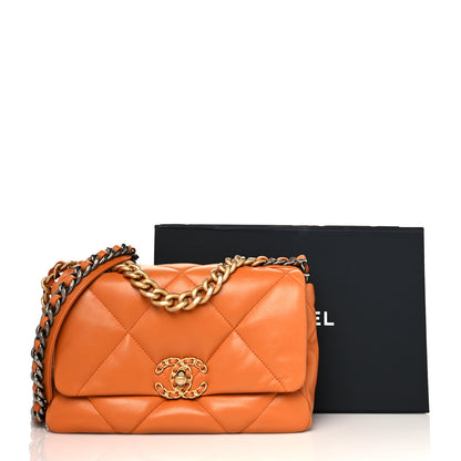 Chanel Lambskin Quilted Medium Chanel 19 Flap Light Brown 10 of 10