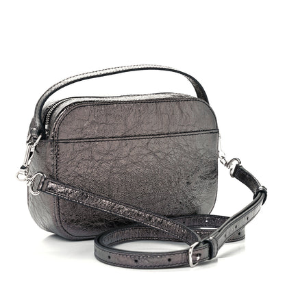 Balenciaga Metallic Textured Calfskin XS Everyday Camera Bag with Handle Black 3 of 10