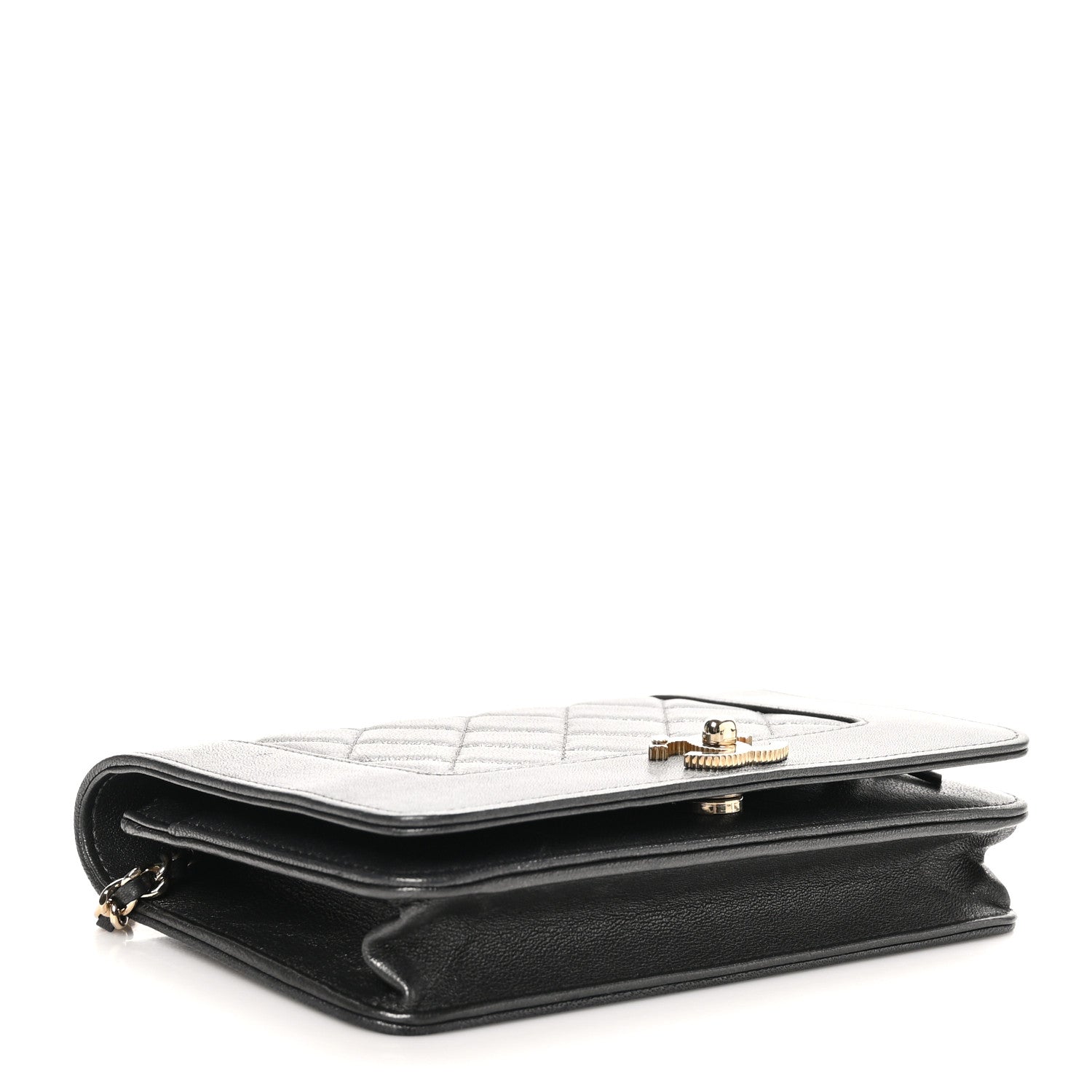 Chanel Sheepskin Quilted Mademoiselle Vintage Wallet On Chain WOC Ruthenium 4 of 12