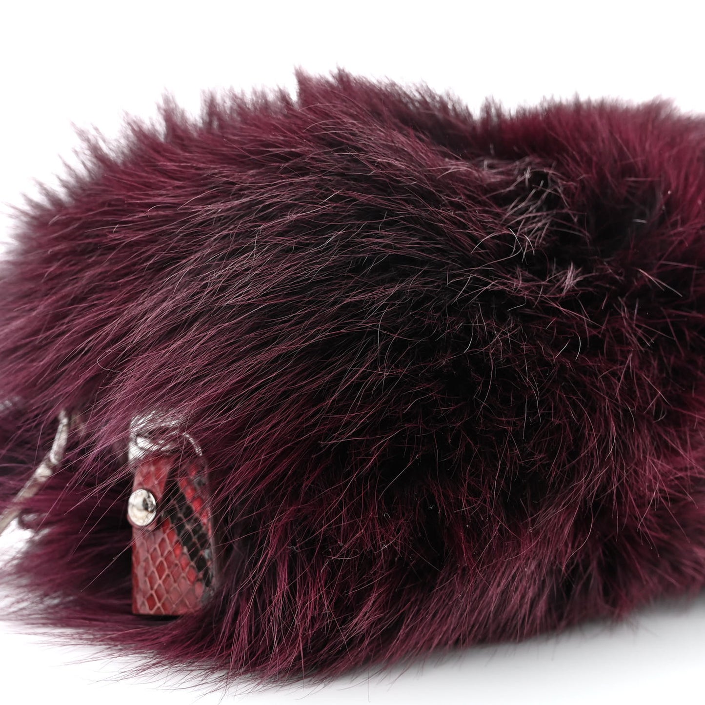 Fox Fur Snakeskin Chain Bag