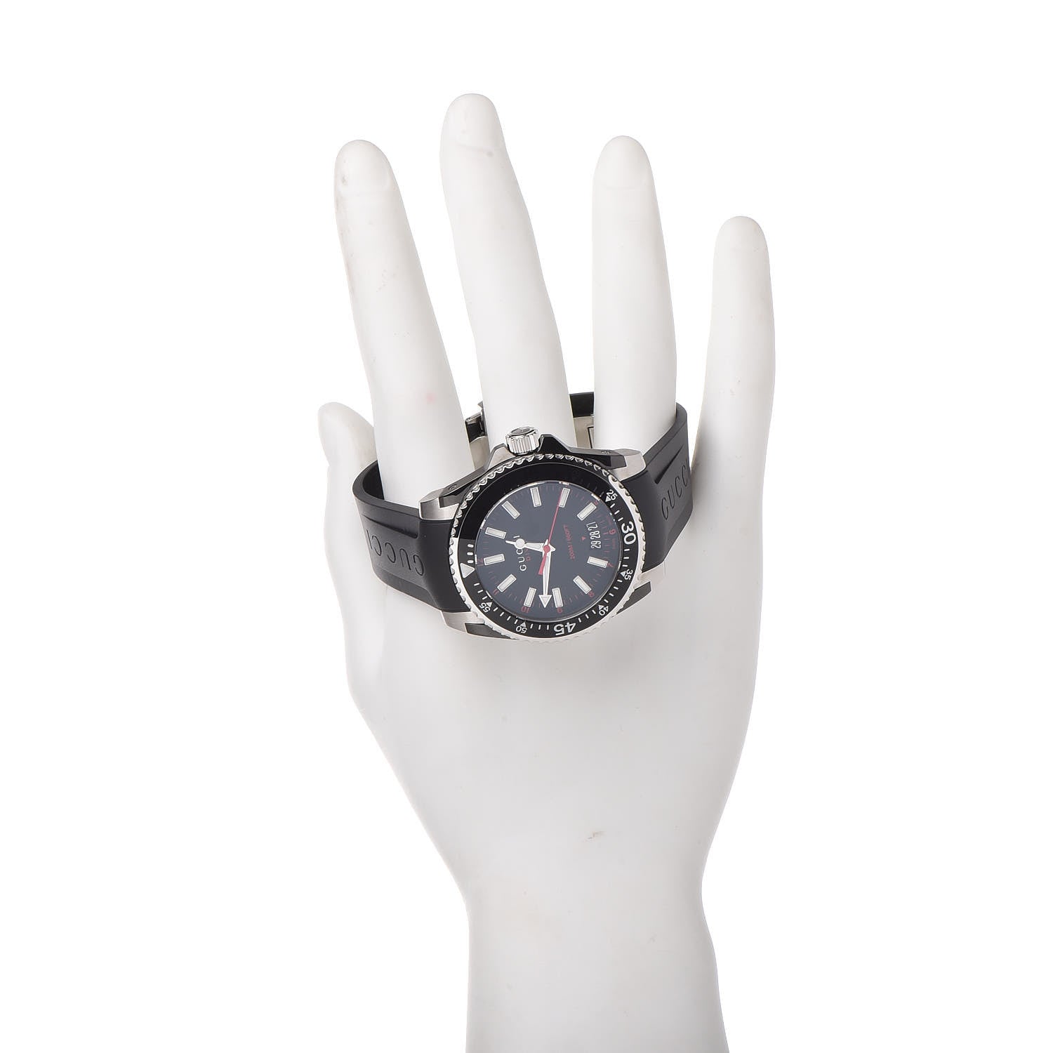 Gucci Stainless Steel Rubber 40mm Dive Quartz Watch Black 2 of 7