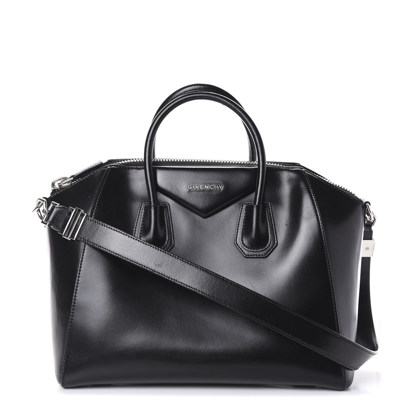 Shiny Lord Calfskin Medium Antigona Black