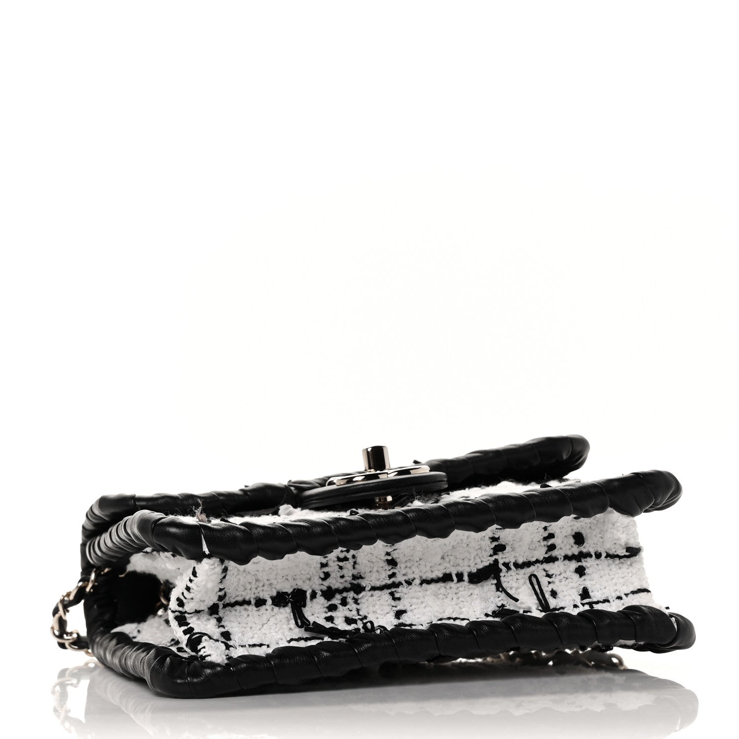 Chanel Tweed Braided Calfskin Mini My Own Frame Flap Grey Black 4 of 9