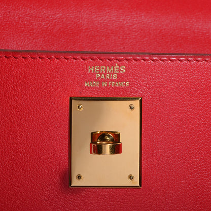 Hermes Veau Gulliver Kelly Retourne 28 Rouge Vif 23 of 24