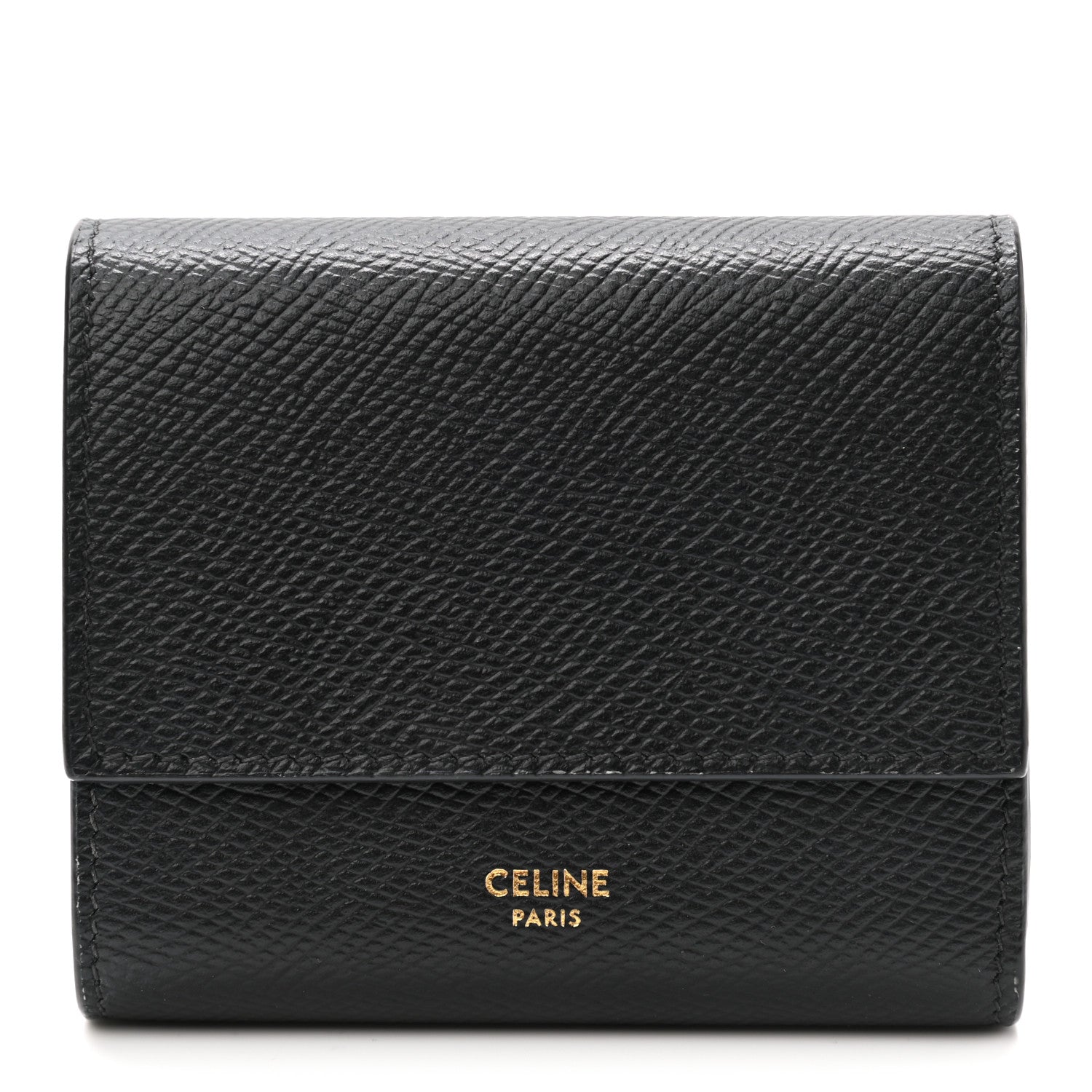 Celine Grained Calfskin Small Multifunction Folded Wallet Black 1 of 10