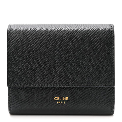 Celine Grained Calfskin Small Multifunction Folded Wallet Black 1 of 10