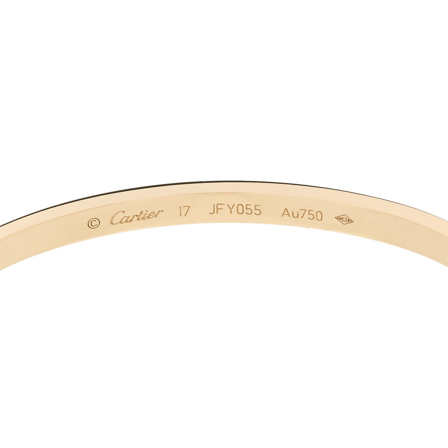 18K Yellow Gold Small LOVE Bracelet 17
