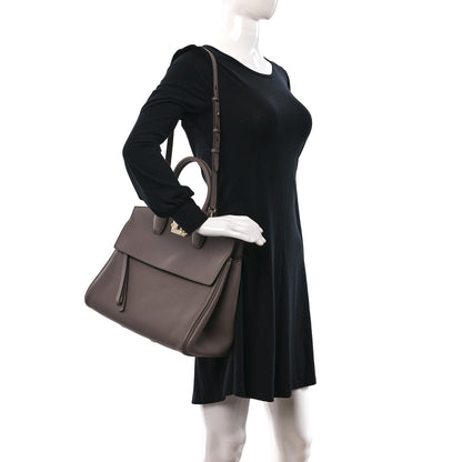 Salvatore Ferragamo Calfskin Large Studio Bag Caraway Seed 2 of 8