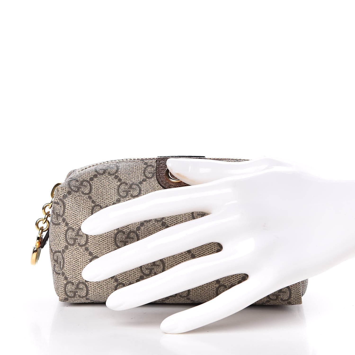 Gucci Soft GG Supreme Monogram Calfskin Small Ophidia Cosmetic Case Beige Ebony New Acero 2 of 7