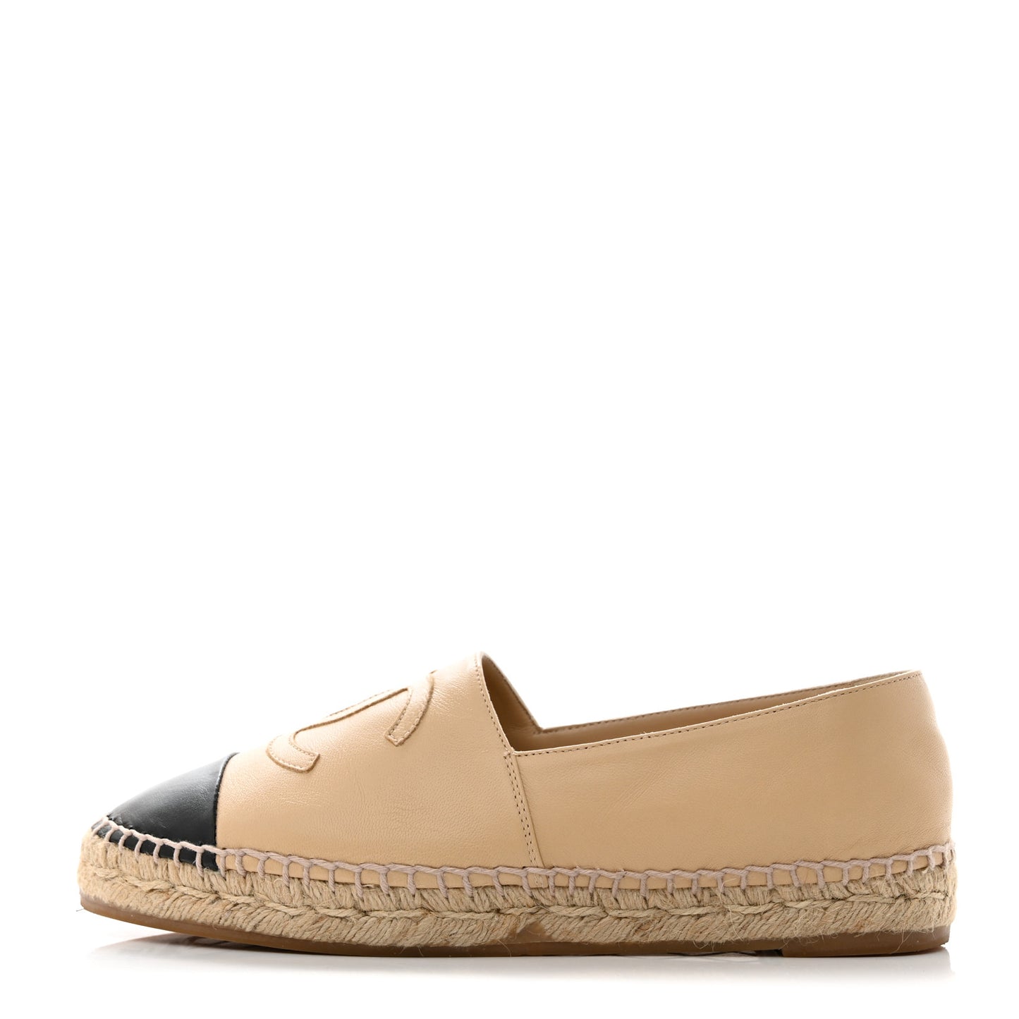 Lambskin CC Espadrilles 38 Beige Black