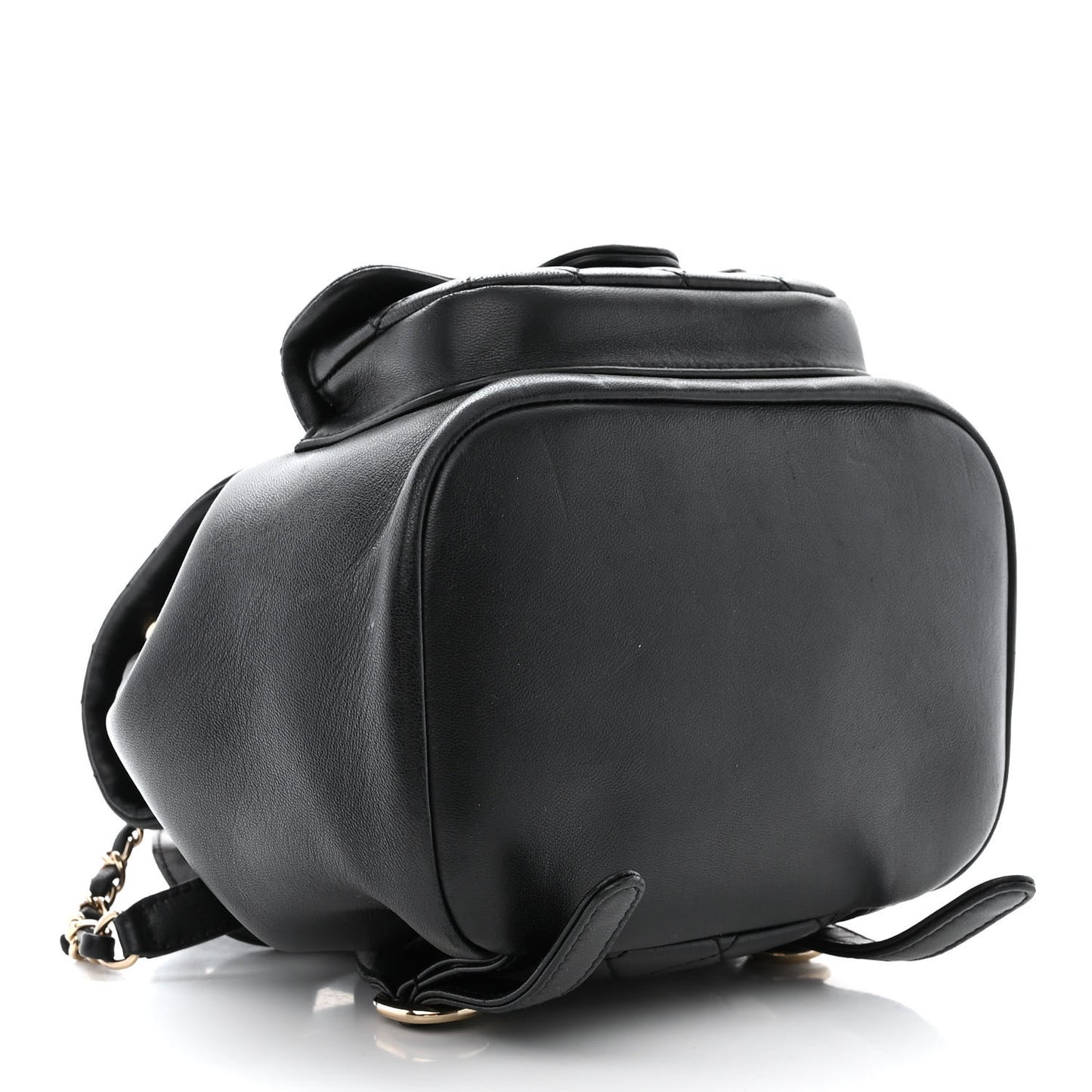 Lambskin Quilted Small Duma Drawstring Backpack Black