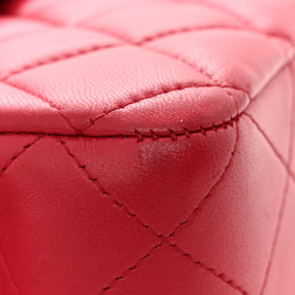 Chanel Lambskin Quilted Medium Double Flap Dark Pink 11 of 13