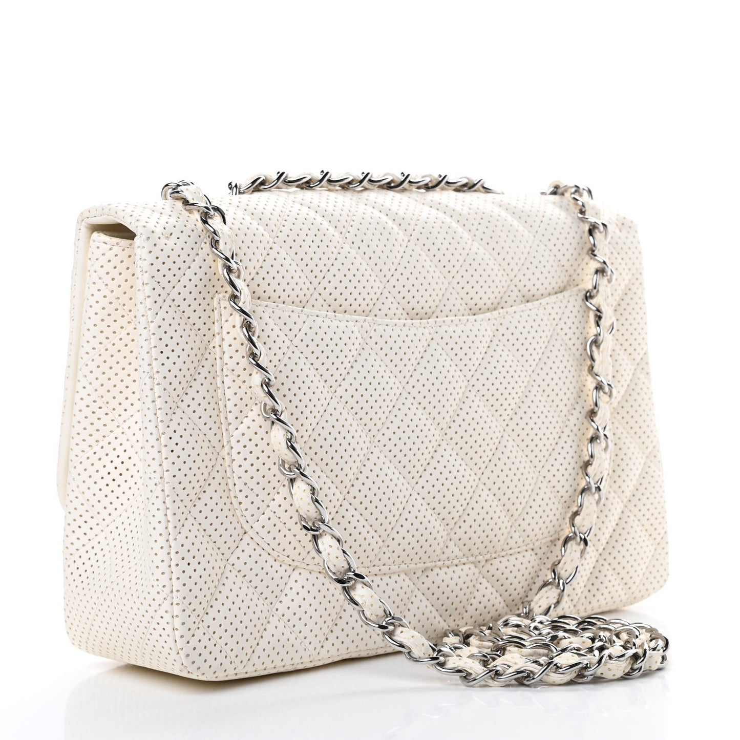 Lambskin Perforated Jumbo Single Flap White