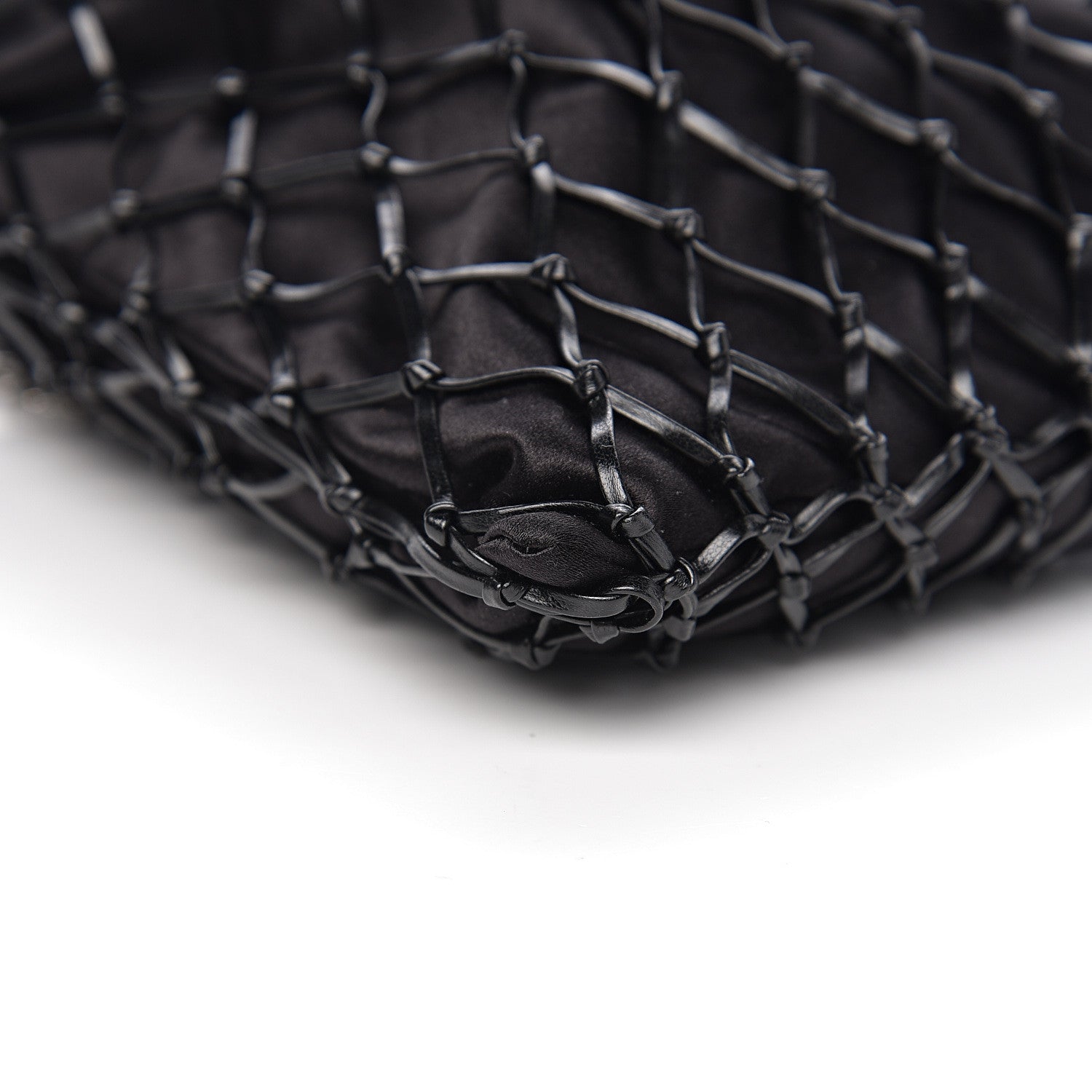 Prada Satin Net Chain Bag Black 6 of 8