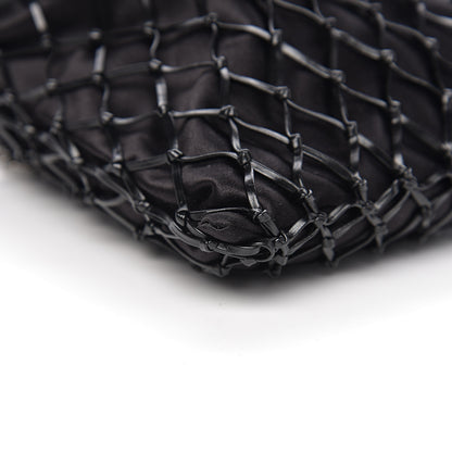Prada Satin Net Chain Bag Black 6 of 8