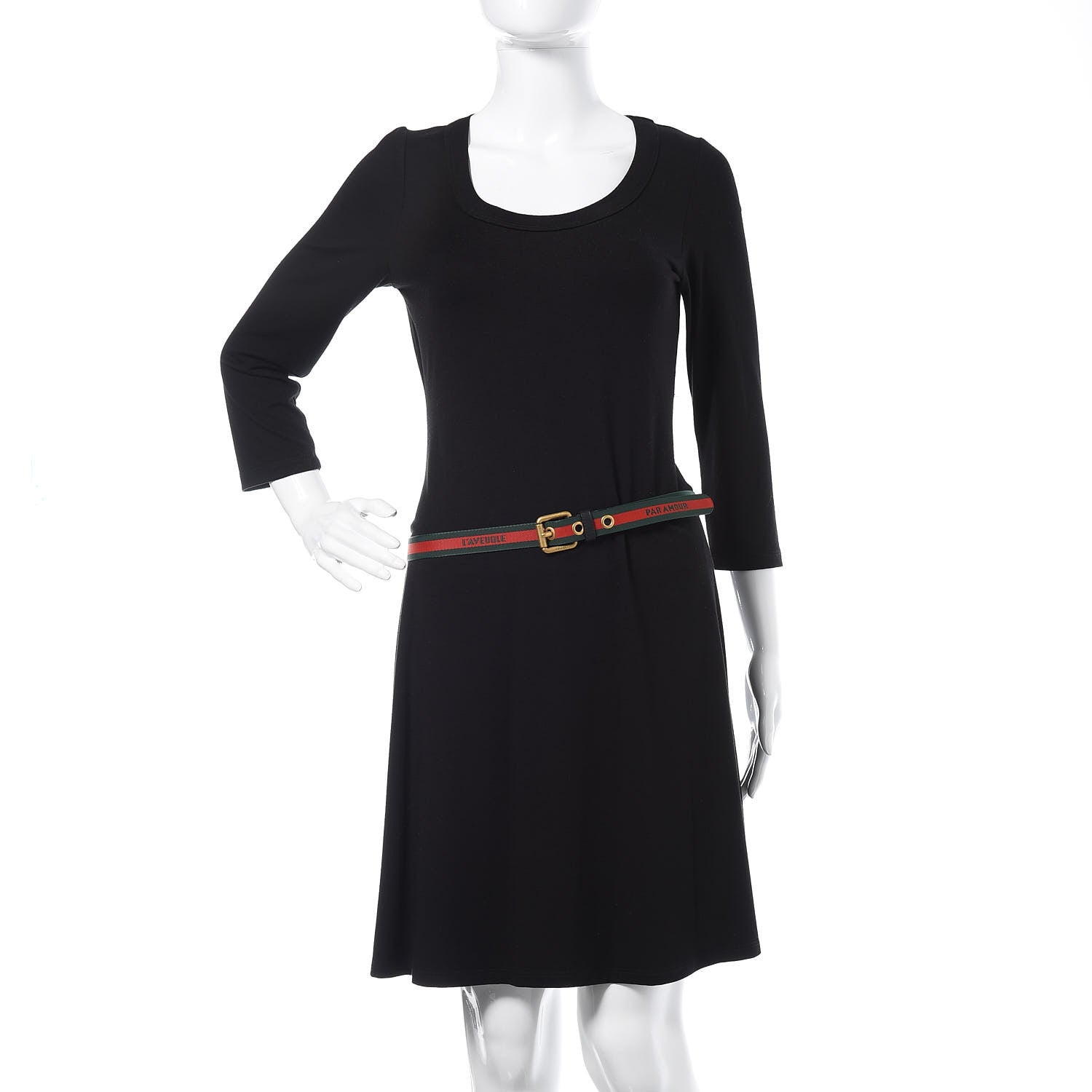 Gucci Canvas Web L'Aveugle Par Amour Belt 105 42 Red Green 2 of 6