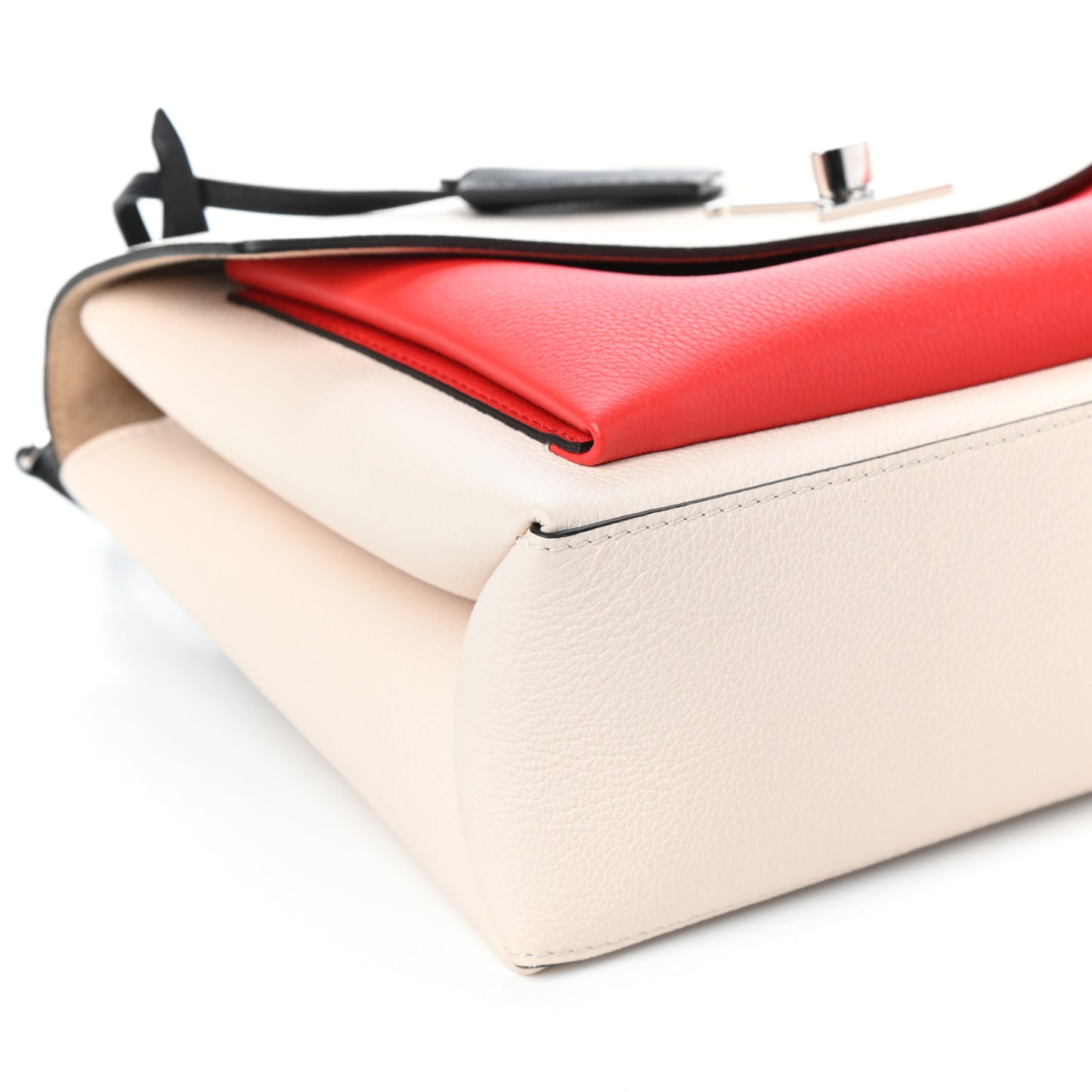 Soft Calfskin My Lockme Top Handle Kabuki Red Quartz Black