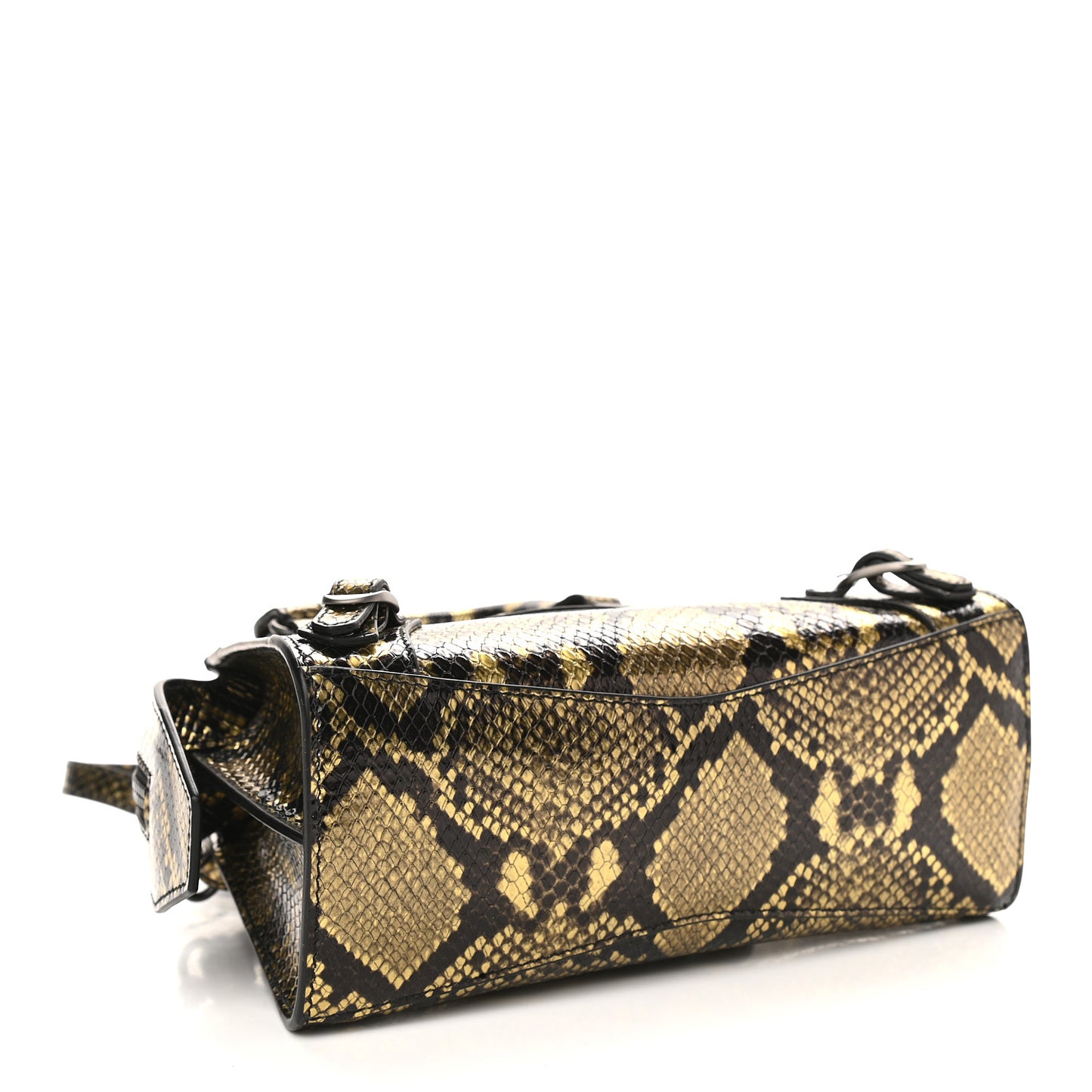 Grained Calfskin Snake Effect Neo Classic Silver Hardware Mini City Gold Black
