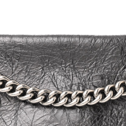 Balenciaga Metallic Crushed Calfskin Quilted Small Crush Chain Bag Steel Grey 10 of 12